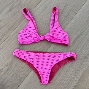 Acacia Swimwear neon pink mesh bikini size S